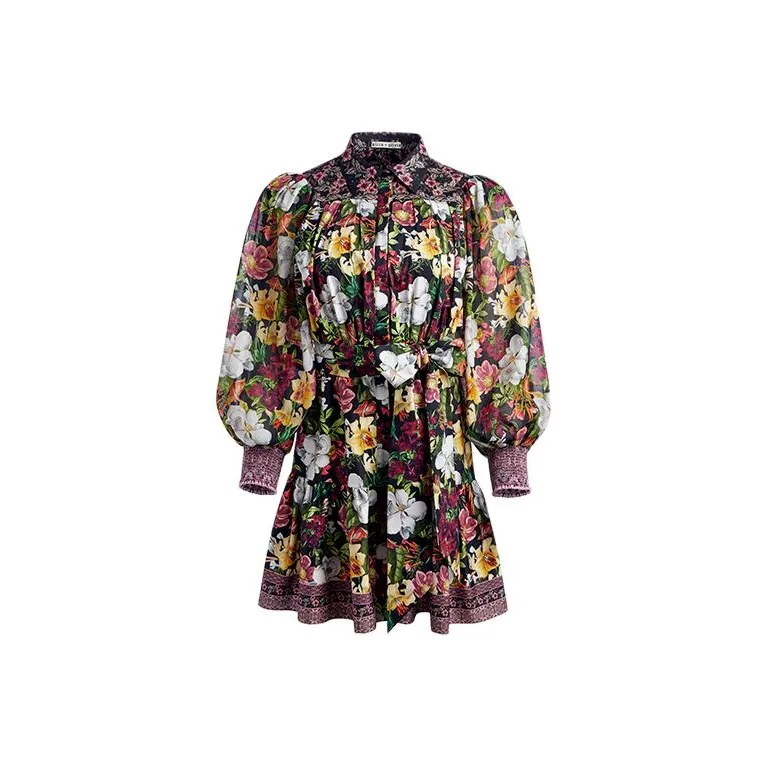 ALICE+OLIVIA Tiffie Floral-print Mini Dress-0