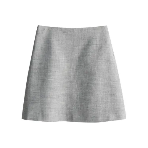 SHALLOW STREAMS Casual Short Skirts Women's Light Gray