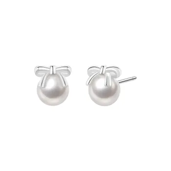 Lao Feng Xiang Pearl Stud Earrings Women's