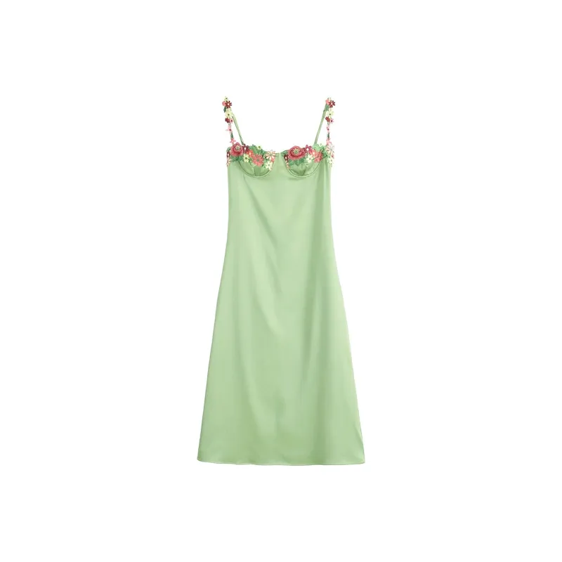 PAZZO Slip Dresses Women's Green-5