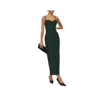 REFORMATION Stormi Dress Slip Dresses Women's Forest Green
