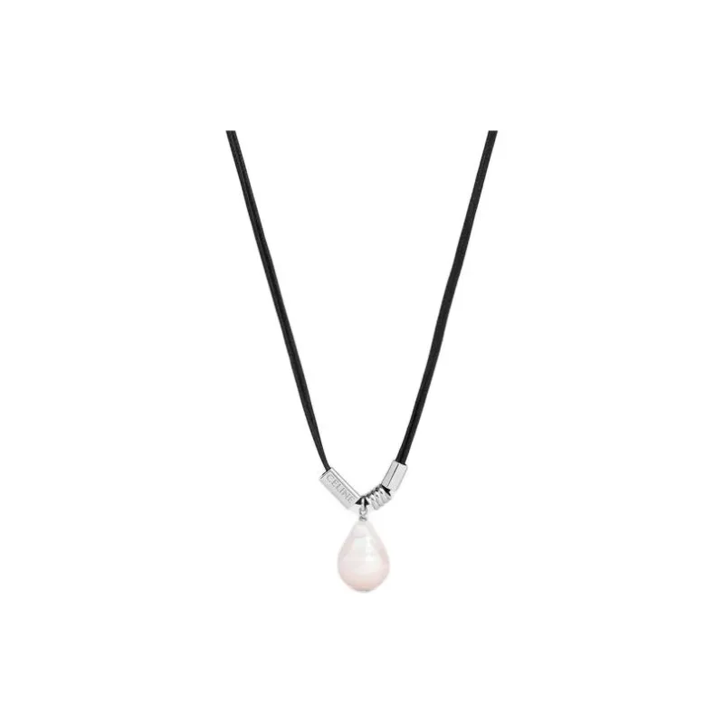 CELINE Pearl Necklaces Unisex Black-0