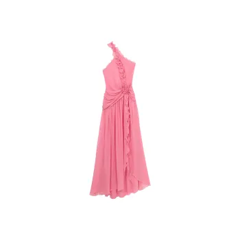 Blumarine One shoulder Silk Maxi Dress