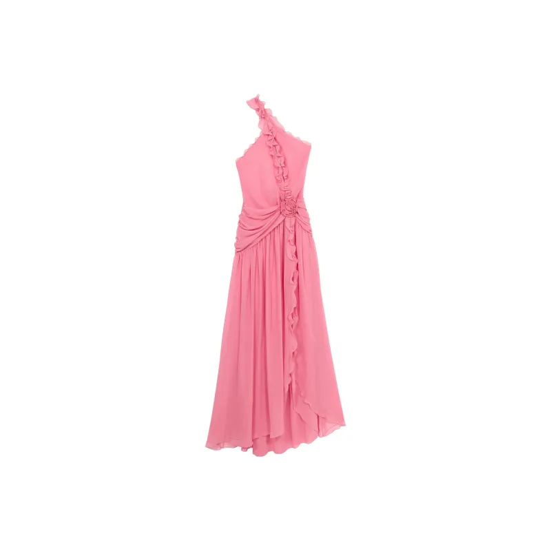 Blumarine One shoulder Silk Maxi Dress-0