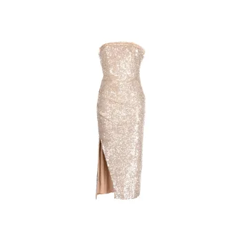 NEEDLE & THREAD Stellar Gloss Strapless Dress