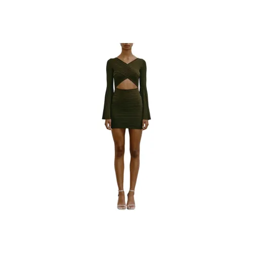 Antonino Valenti Long Sleeved Dresses Women's Olive Green