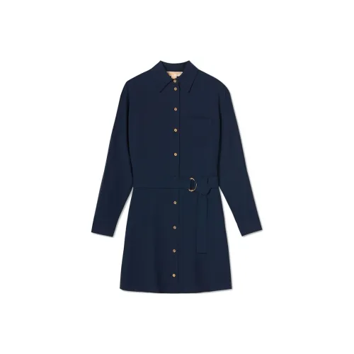 MICHAEL KORS SS25 Long Sleeved Dress Women's Navy Blue