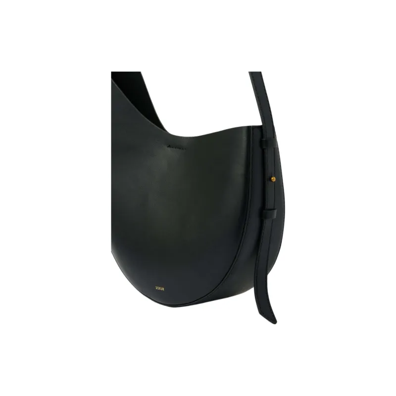 SOEUR Cow Leather Shoulder Bag Women's Black-3