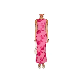 PRINCESS POLLY Fionna Floral Maxi Dress Sleeveless Dress Women's PINK/Pink