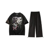 Set (Black Top + Black Pants)