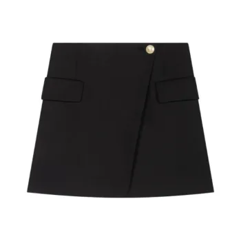 Maje Asymmetric Wrap Mini Skirt