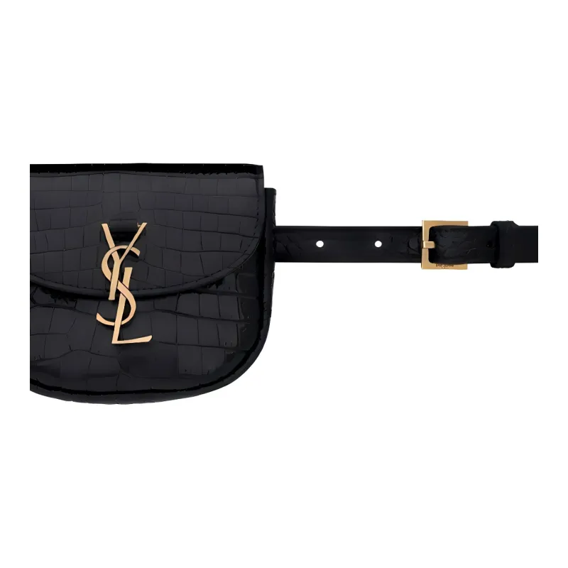 SAINT LAURENT Cow Leather Fanny Pack, Shoulder Bag Women's Black-2