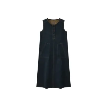 KUHNMARVIN Sleeveless Dress Women's Vintage Blue