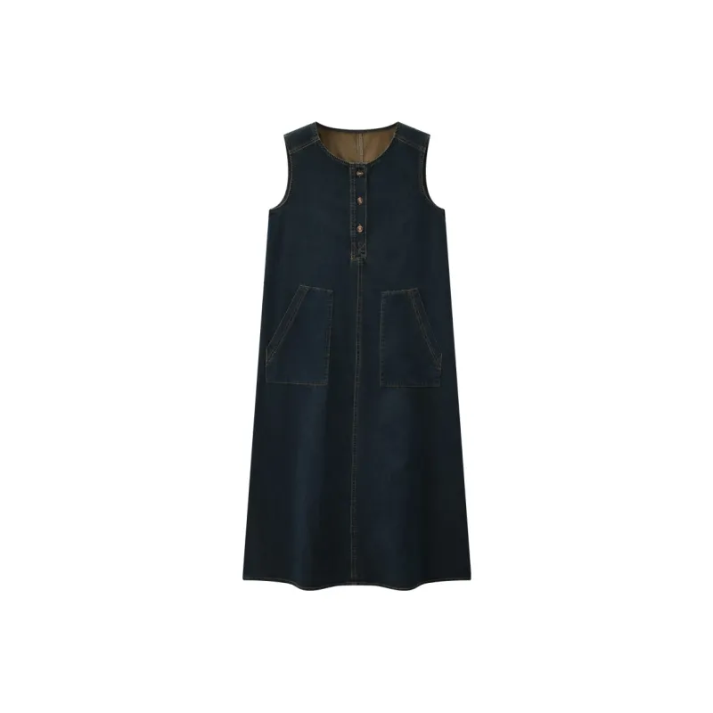 KUHNMARVIN Sleeveless Dress Women's Vintage Blue-0