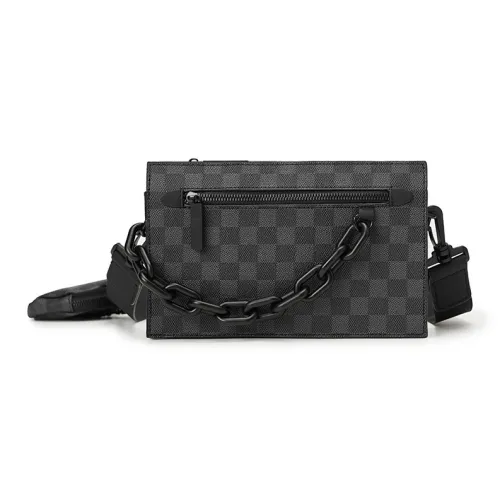 Old Man's Head Synthetic Leather Shoulder Bag, Crossbody Bag Men's Black