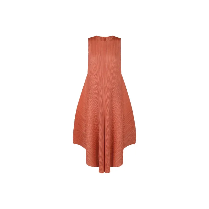PLEATS PLEASE ISSEY MIYAKE SS24 Sleeveless Dress Women's Coral Pink-0