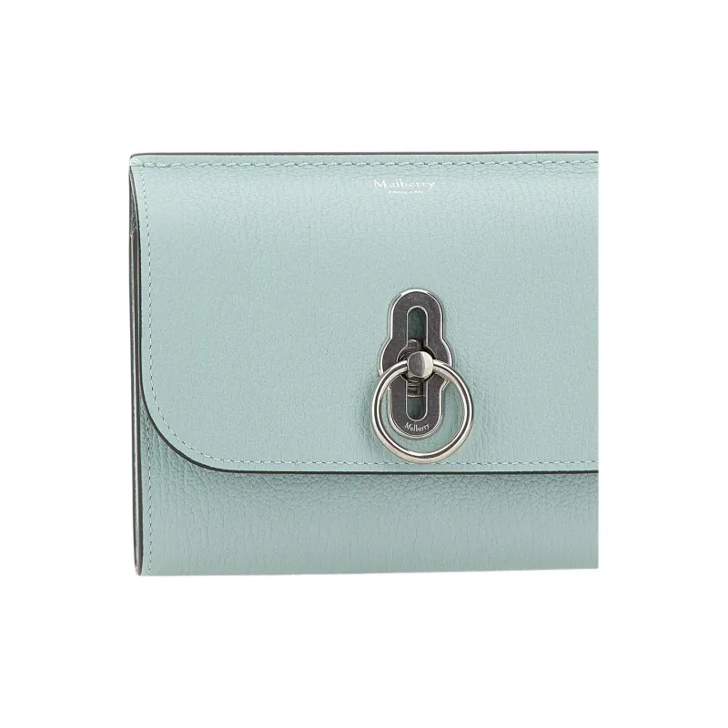 Mulberry Cow Leather Wallet Medium Size Women's Light Blue-2