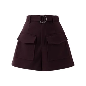 SOON FLOWER Cargo Shorts Women's Burgundy