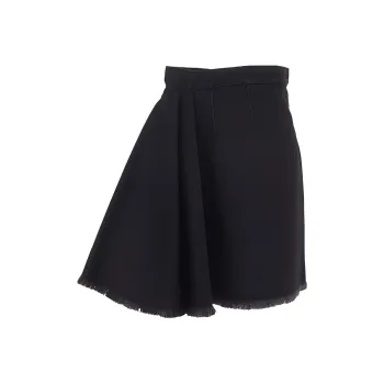 Alexander McQueen Frayed Hem A Line Mini Skirt