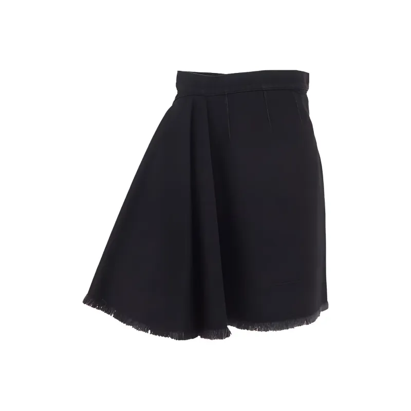 Alexander McQueen Frayed Hem A Line Mini Skirt-0