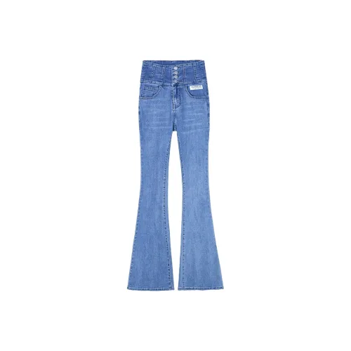 FAWENXIANGZI Jeans Women's Light Blue