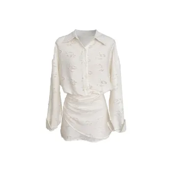 AFGGD Long Sleeved Dresses Women's White