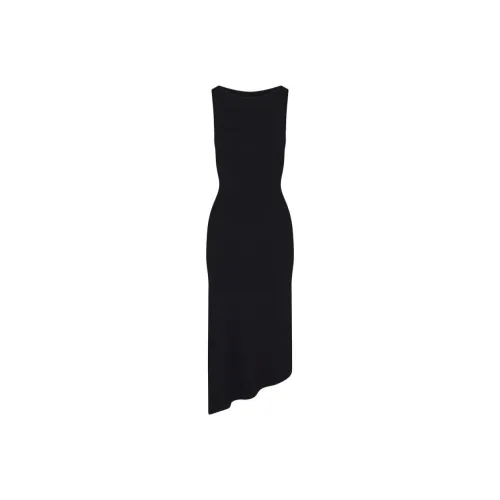 Khy SS24 DROP 008 Soft Stretch Asymmetrical Midi Dress Sleeveless Dress Women's Black
