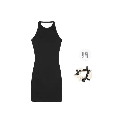 TURN UP Sleeveless Leather Women's Black/Bowknot Hair Tie