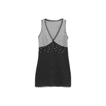 QYPRF Sleeveless Dress Women's Black White