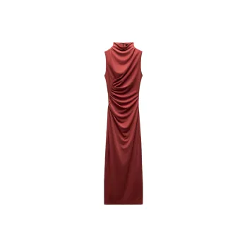 ZARA Sleeveless Dress Women's Red Terracotta