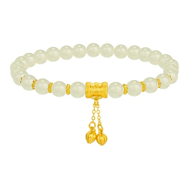 SINO GEM Hetian Jade Bracelets Pale Greenish White Jade Women's-0