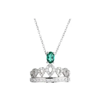 ATTAGEMS 925 Sterling Silver Artificial Gemstone Necklaces Women's