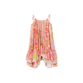 ELF SACK Slip Dresses Women's Gradient Pink Red