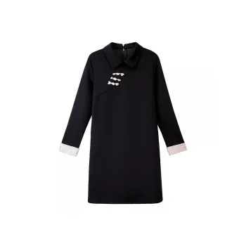 Mapping Long Sleeved Dresses Women's Black