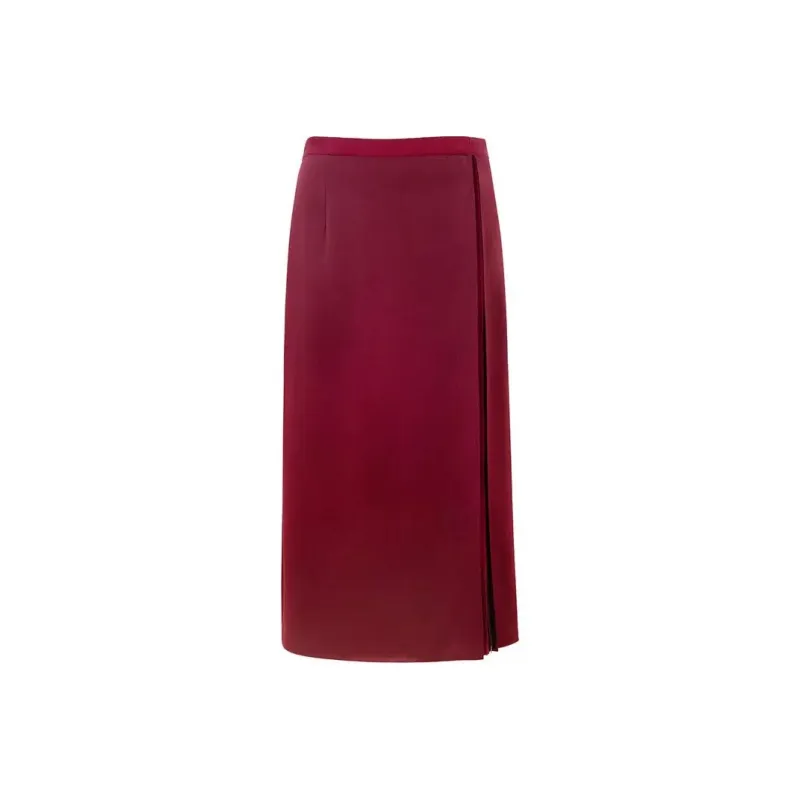 MS MIN Casual Long Skirt Women's Dark Red-0