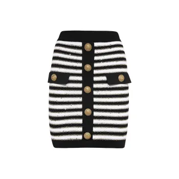 BALMAIN Casual Short Skirts Women's Black