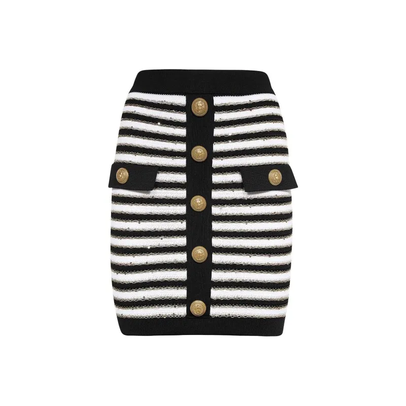 BALMAIN Casual Short Skirts Women's Black-0