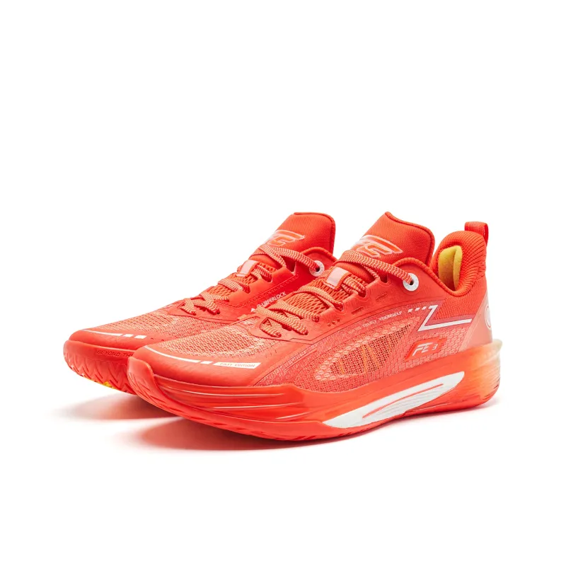 QIAODAN FE3.0 Support Rebound Lightweight Low Top Basketball Shoes Men's Bright Orange Jordan White-2