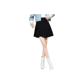SMEN Pleated Skirt Women's Black