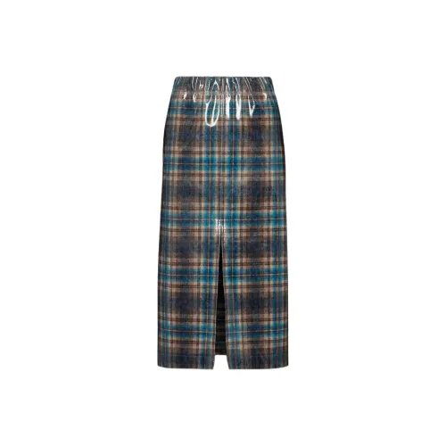 Maison Margiela X Pendleton Checked Lacquered Skirt