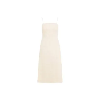 THEORY Square-Neck Sleeveless A-Line Midi Dress