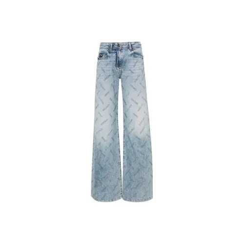 VERSACE Crystal logo Straight leg Jeans
