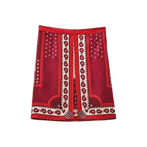 HERMES Casual Short Skirts Women's Red