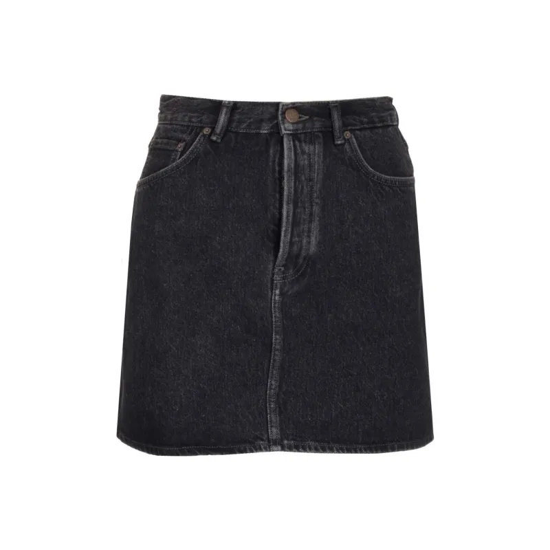 Acne Studios Denim Short Skirts Women's Black-0