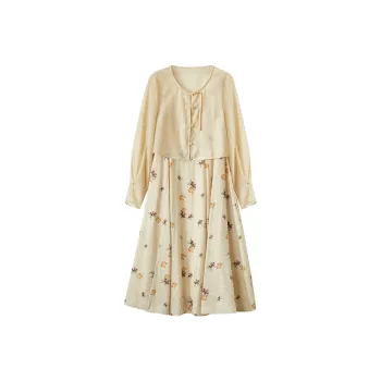 XIANGYING Skirt Set Women's Yellow