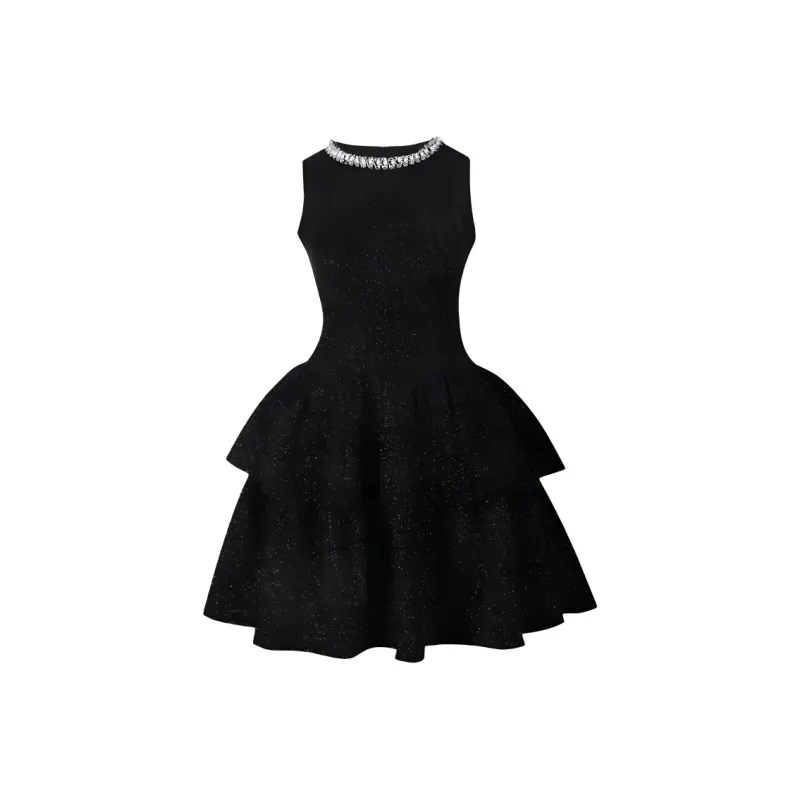 DOSOHEB Slip Dress Women's Black-0