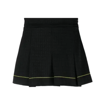 GANNI Contrast trim Pleated Miniskirt
