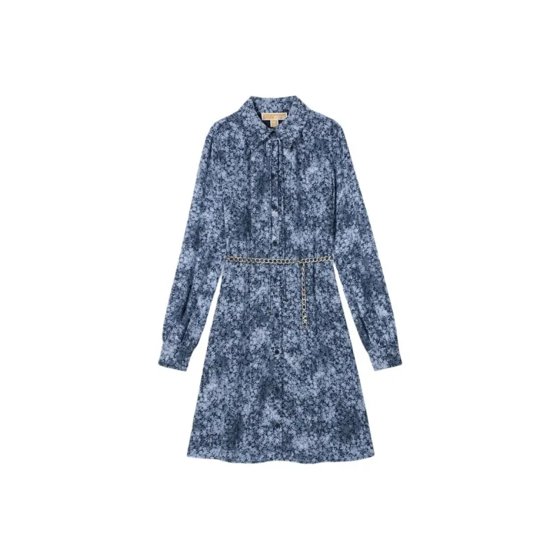 MICHAEL KORS SS25 Long Sleeved Dress Women's Blue-0