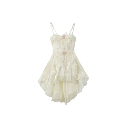 COVER TIME Slip Dresses Women's White Apricot