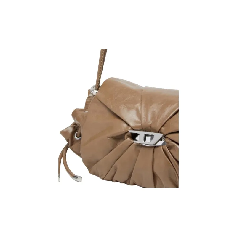 DIESEL Cow Leather Crossbody Bag, Shoulder Bag Medium Size Women's Umber-4